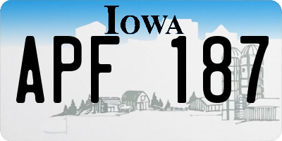 IA license plate APF187