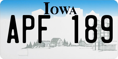 IA license plate APF189