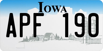 IA license plate APF190