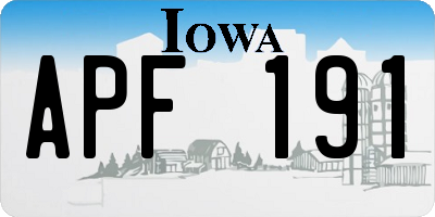 IA license plate APF191