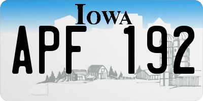 IA license plate APF192