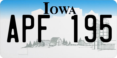 IA license plate APF195