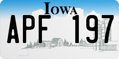 IA license plate APF197