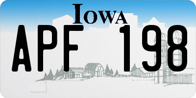 IA license plate APF198