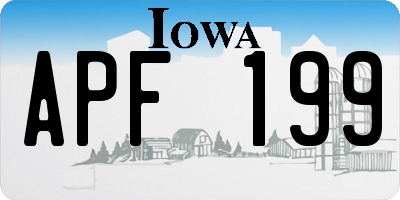 IA license plate APF199