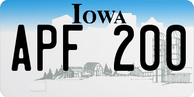 IA license plate APF200