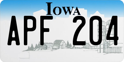 IA license plate APF204