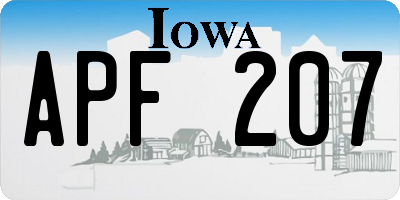 IA license plate APF207