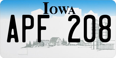 IA license plate APF208