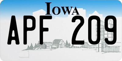 IA license plate APF209