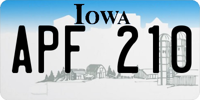 IA license plate APF210