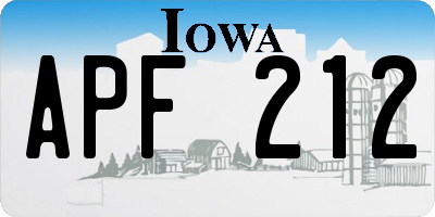 IA license plate APF212