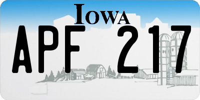 IA license plate APF217