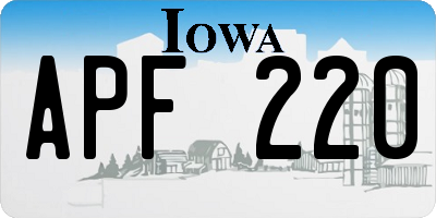 IA license plate APF220