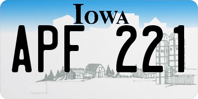 IA license plate APF221