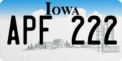 IA license plate APF222