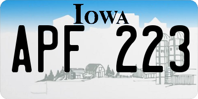 IA license plate APF223