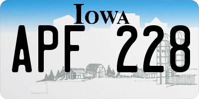 IA license plate APF228