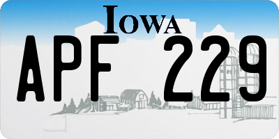 IA license plate APF229