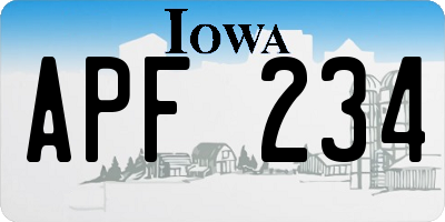 IA license plate APF234