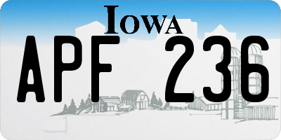 IA license plate APF236