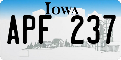 IA license plate APF237