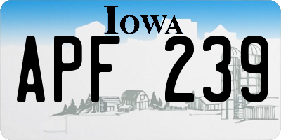 IA license plate APF239