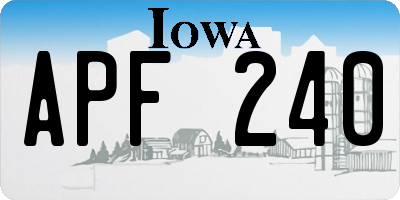 IA license plate APF240