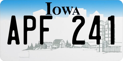 IA license plate APF241
