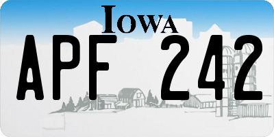IA license plate APF242
