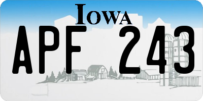 IA license plate APF243