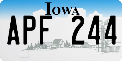 IA license plate APF244