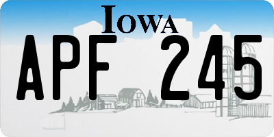 IA license plate APF245