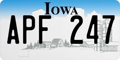 IA license plate APF247