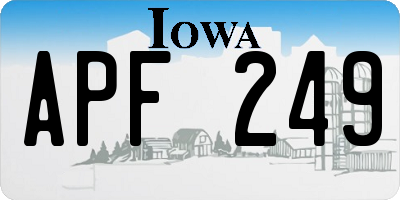 IA license plate APF249