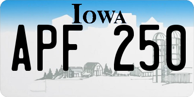 IA license plate APF250