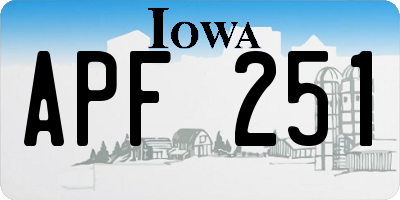 IA license plate APF251