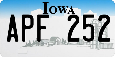 IA license plate APF252