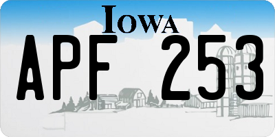 IA license plate APF253