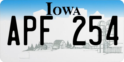 IA license plate APF254
