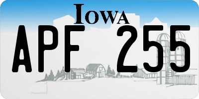 IA license plate APF255