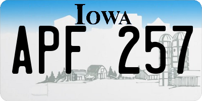 IA license plate APF257