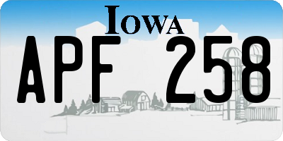 IA license plate APF258