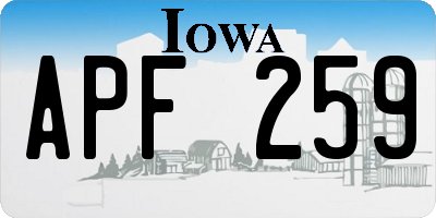 IA license plate APF259