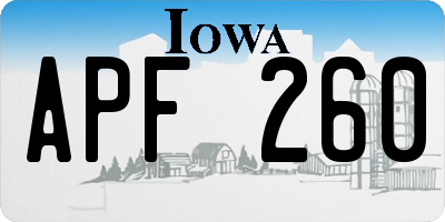 IA license plate APF260