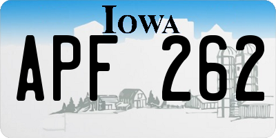 IA license plate APF262