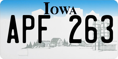 IA license plate APF263