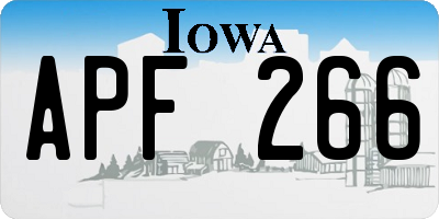 IA license plate APF266