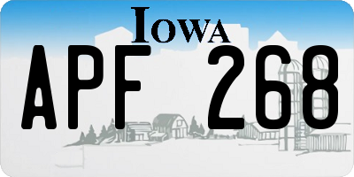 IA license plate APF268