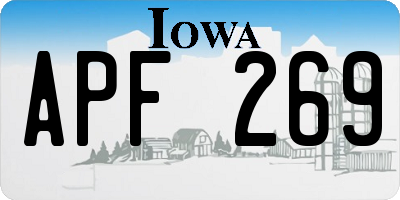 IA license plate APF269